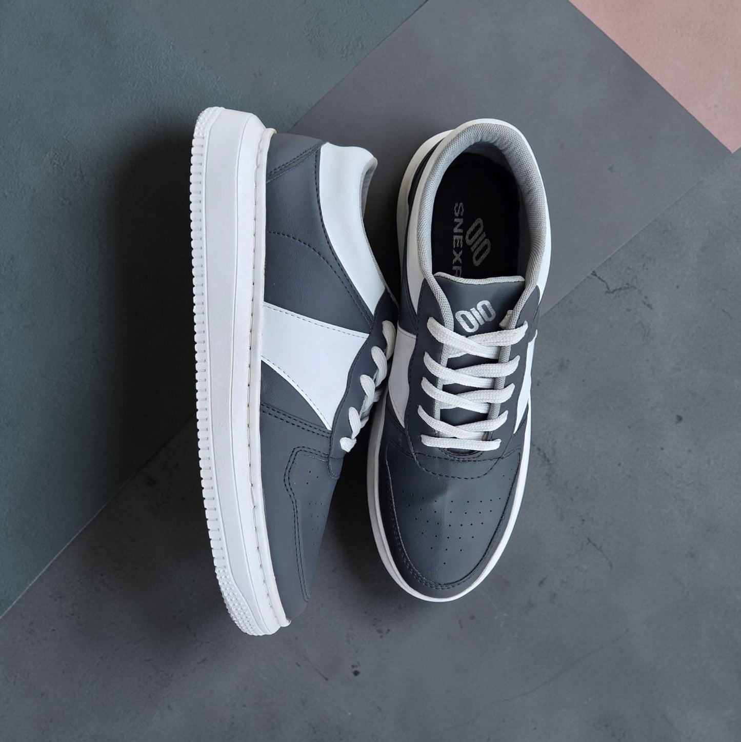 The Panda: Grey Sneaker with White Strips
