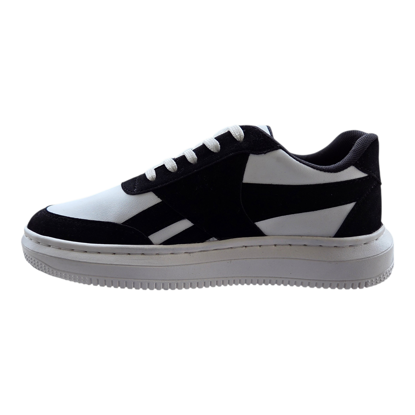 The Zebra: Black & White Lace-Up Sneaker