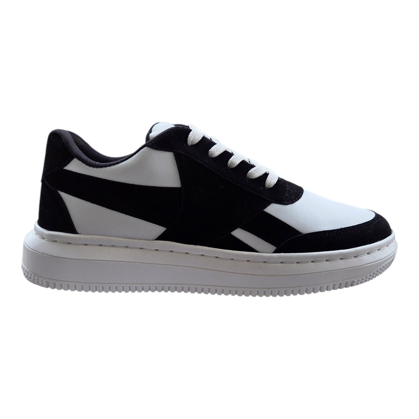 The Zebra: Black & White Lace-Up Sneaker