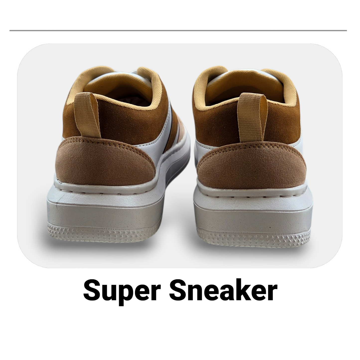 The Deer: White Sneaker with Brown Strips