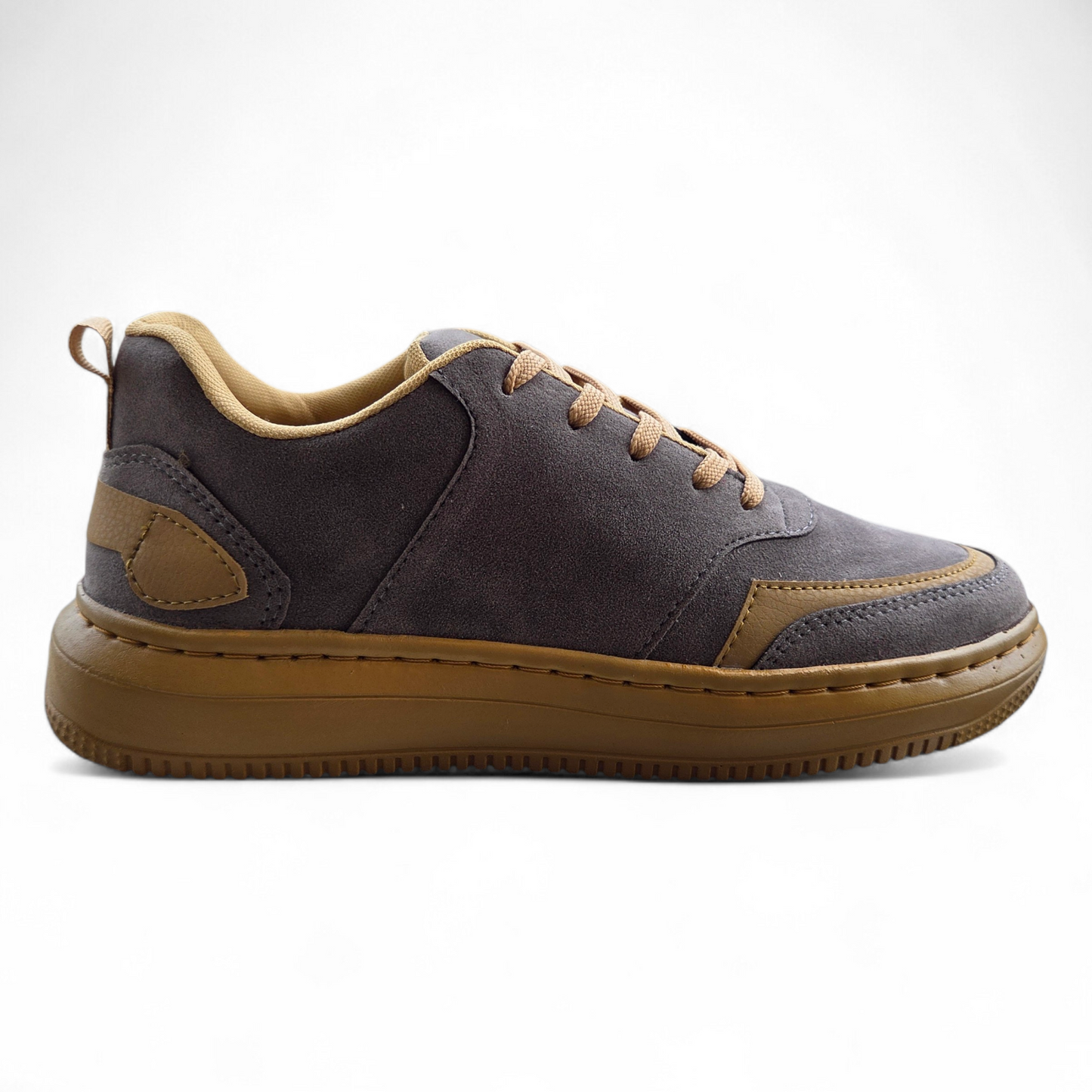 SNEXR Terra Luxe – Grey Suede Leather Premium Earth Tone Sneaker