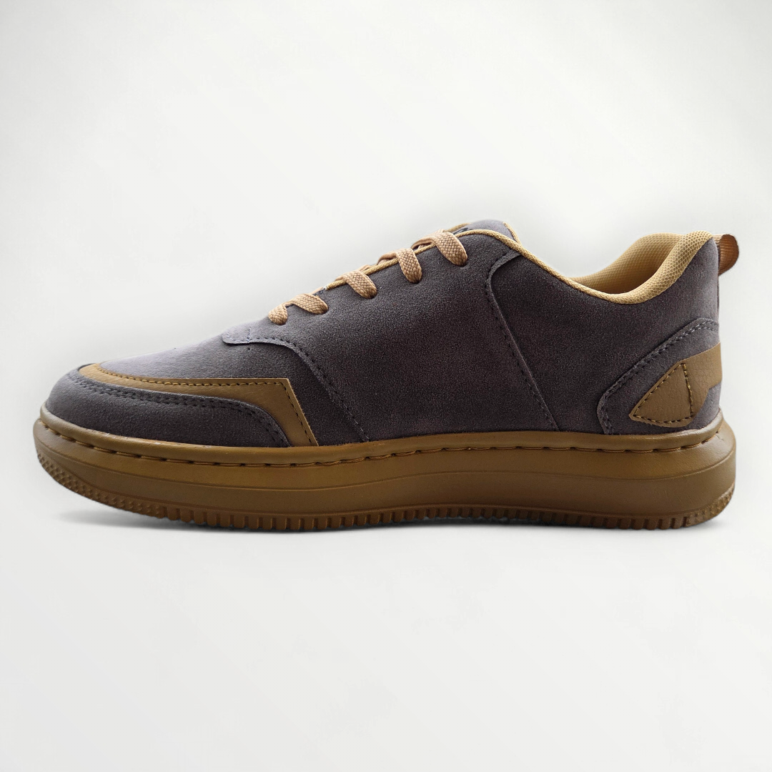 SNEXR Terra Luxe – Grey Suede Leather Premium Earth Tone Sneaker