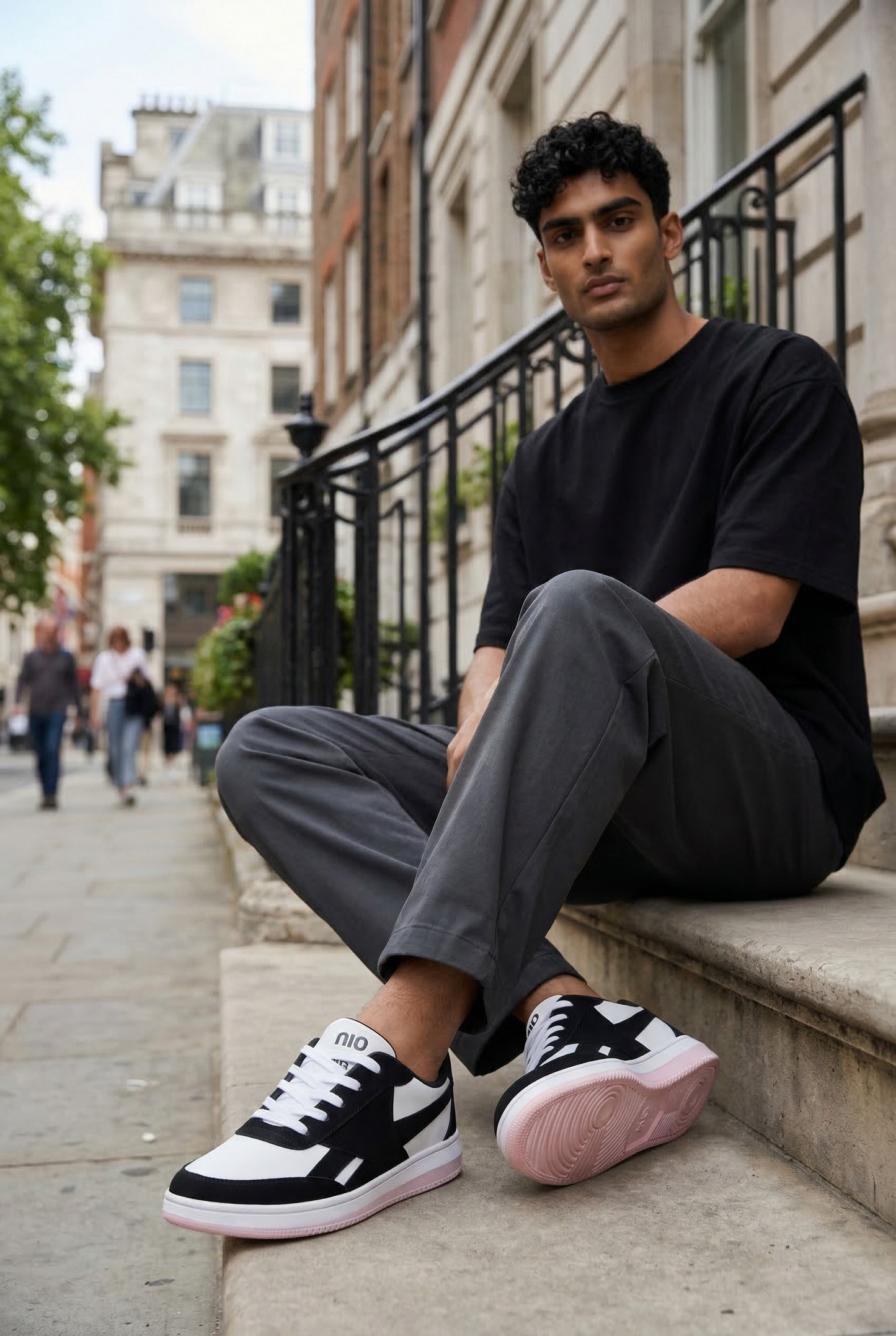 The Zebra: Black & White Lace-Up Sneaker