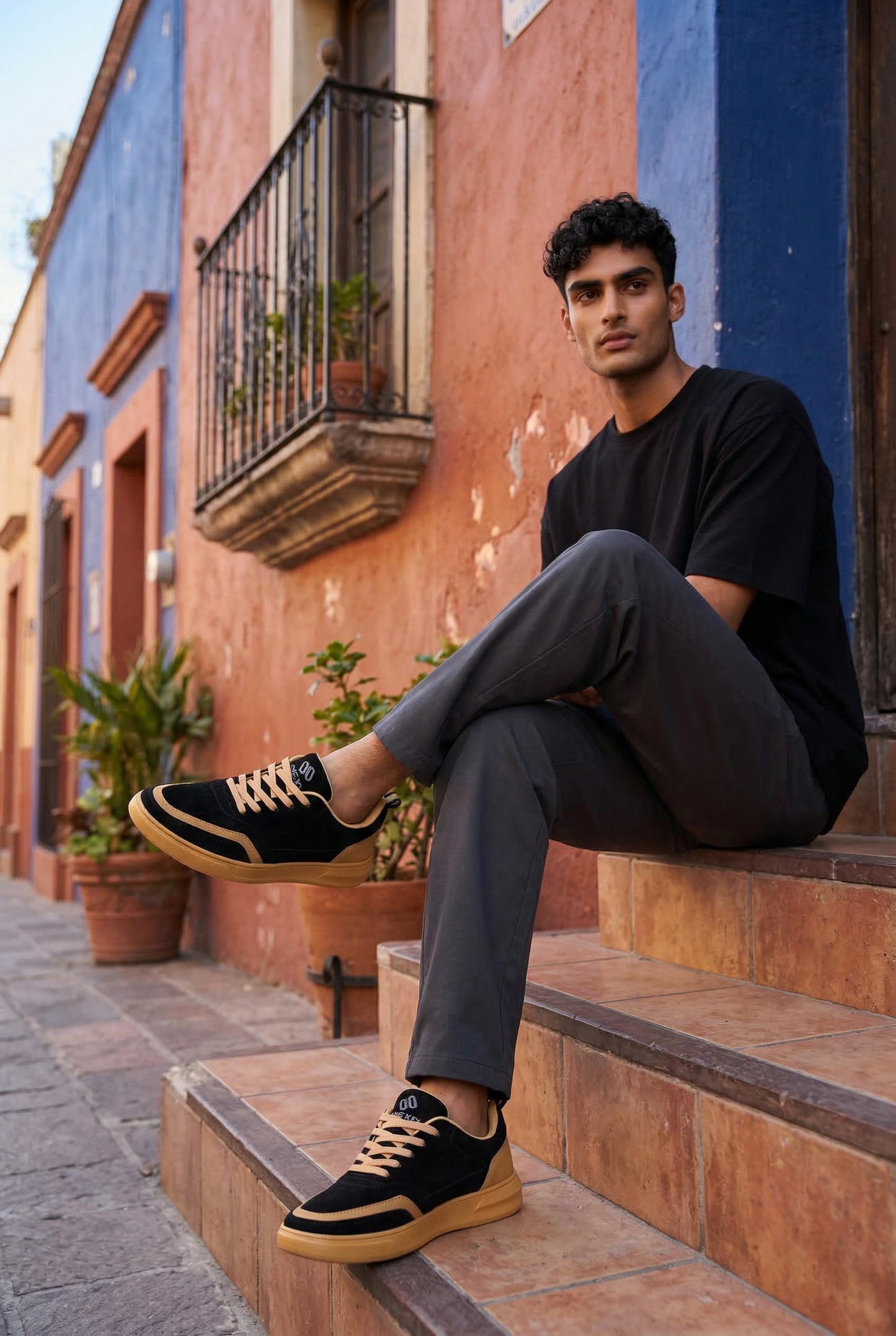 SNEXR Black Suede Leather Premium Sneaker