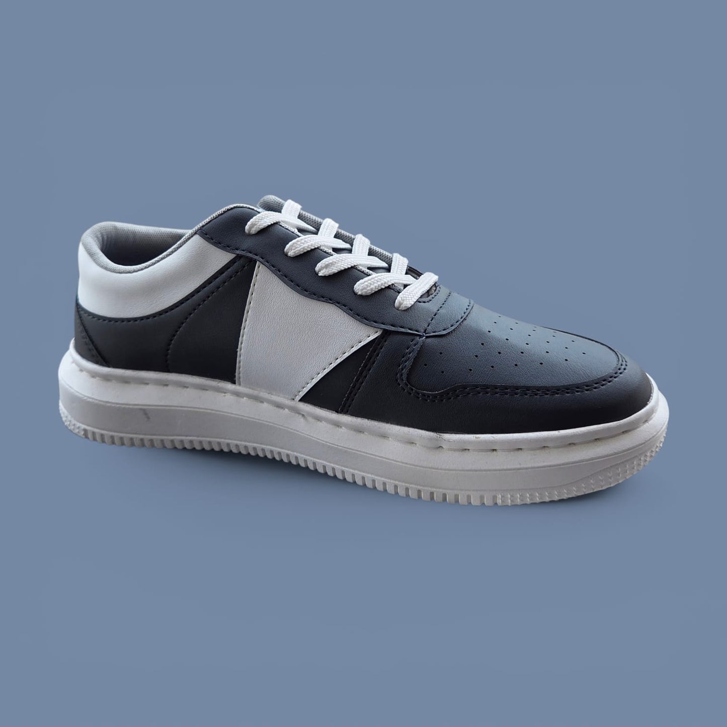 The Panda: Grey Sneaker with White Strips