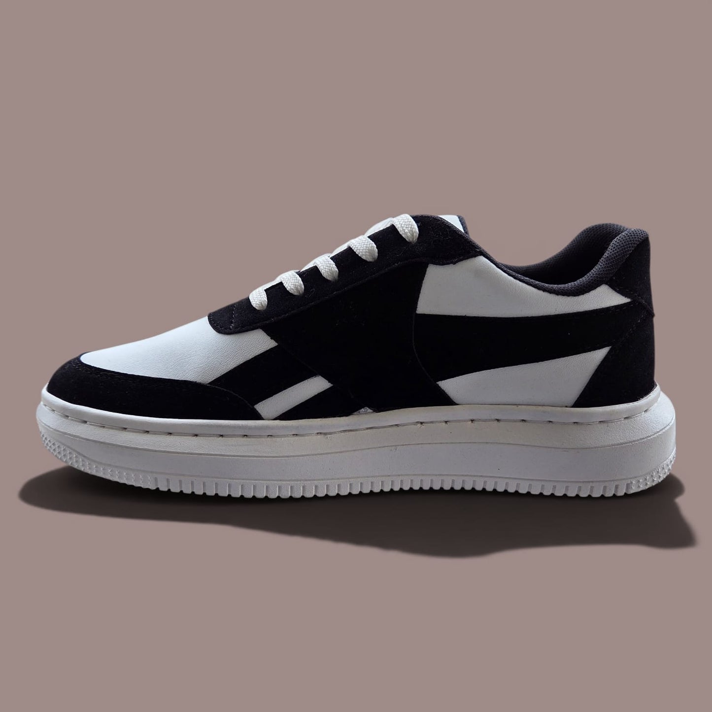 The Zebra: Black & White Lace-Up Sneaker