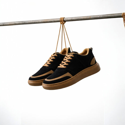 SNEXR Black Suede Leather Premium Sneaker