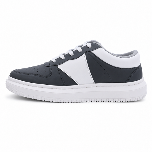 The Panda: Grey Sneaker with White Strips