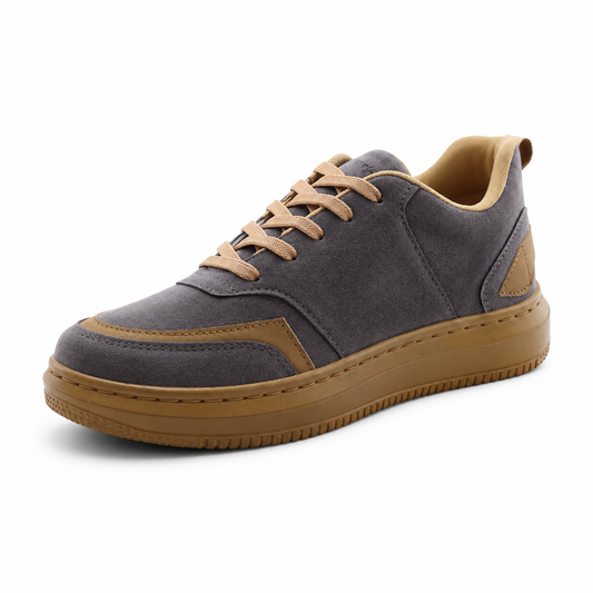 SNEXR Grey Suede Leather Premium Earth Tone Sneaker